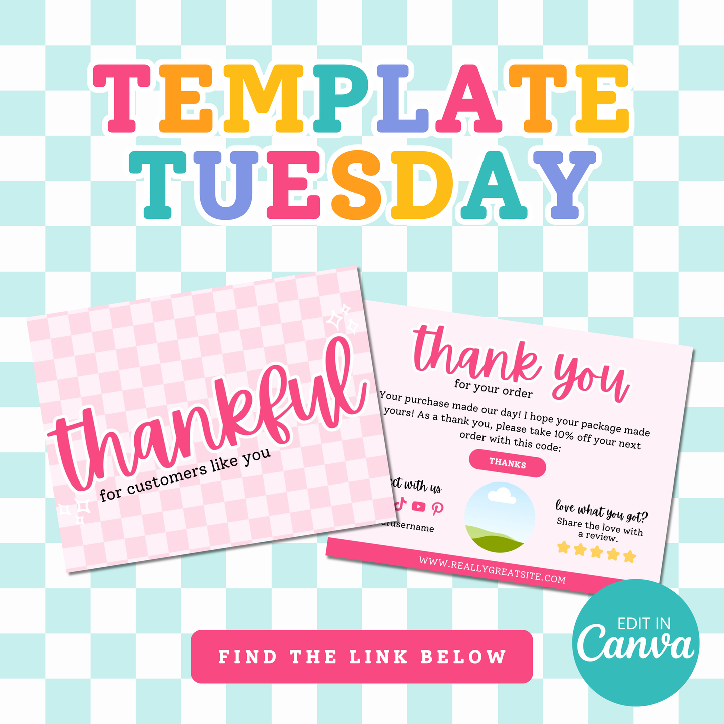 Template Tuesday - Thank You Card