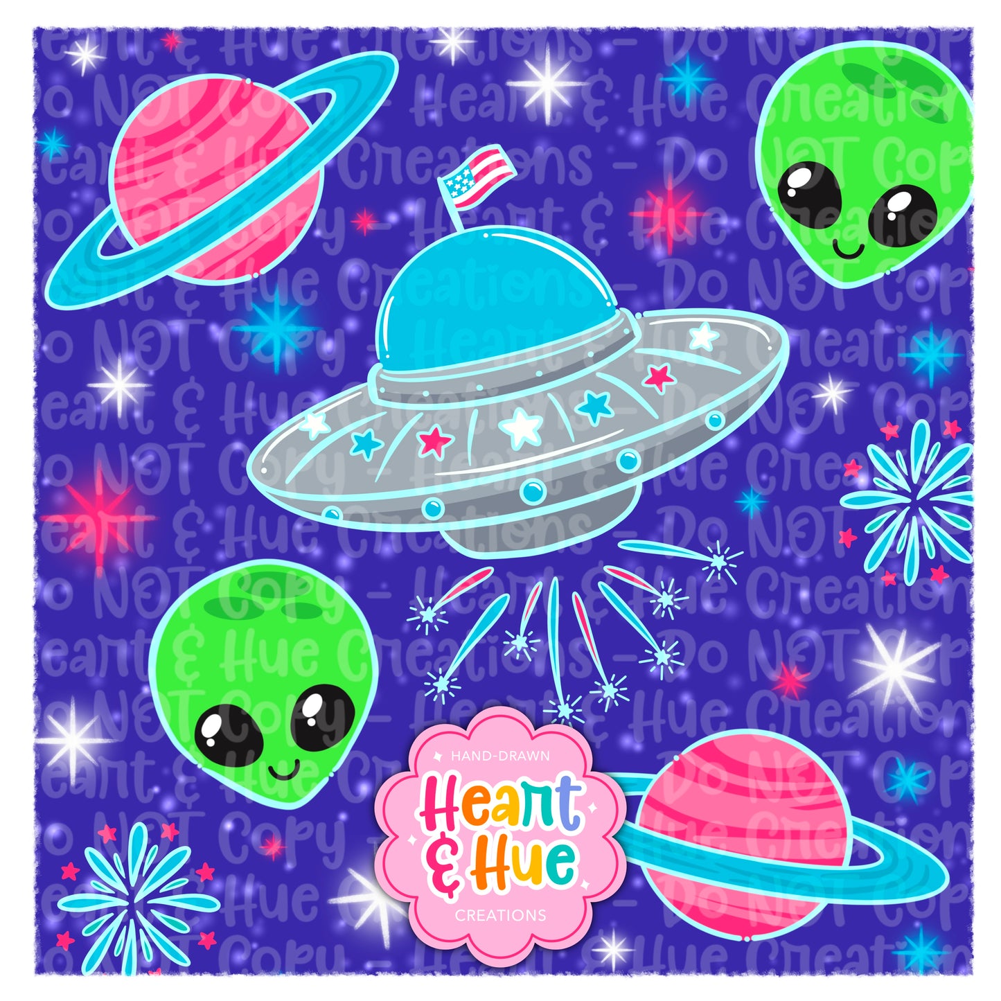 Stars, Stripes & Space Flights Seamless