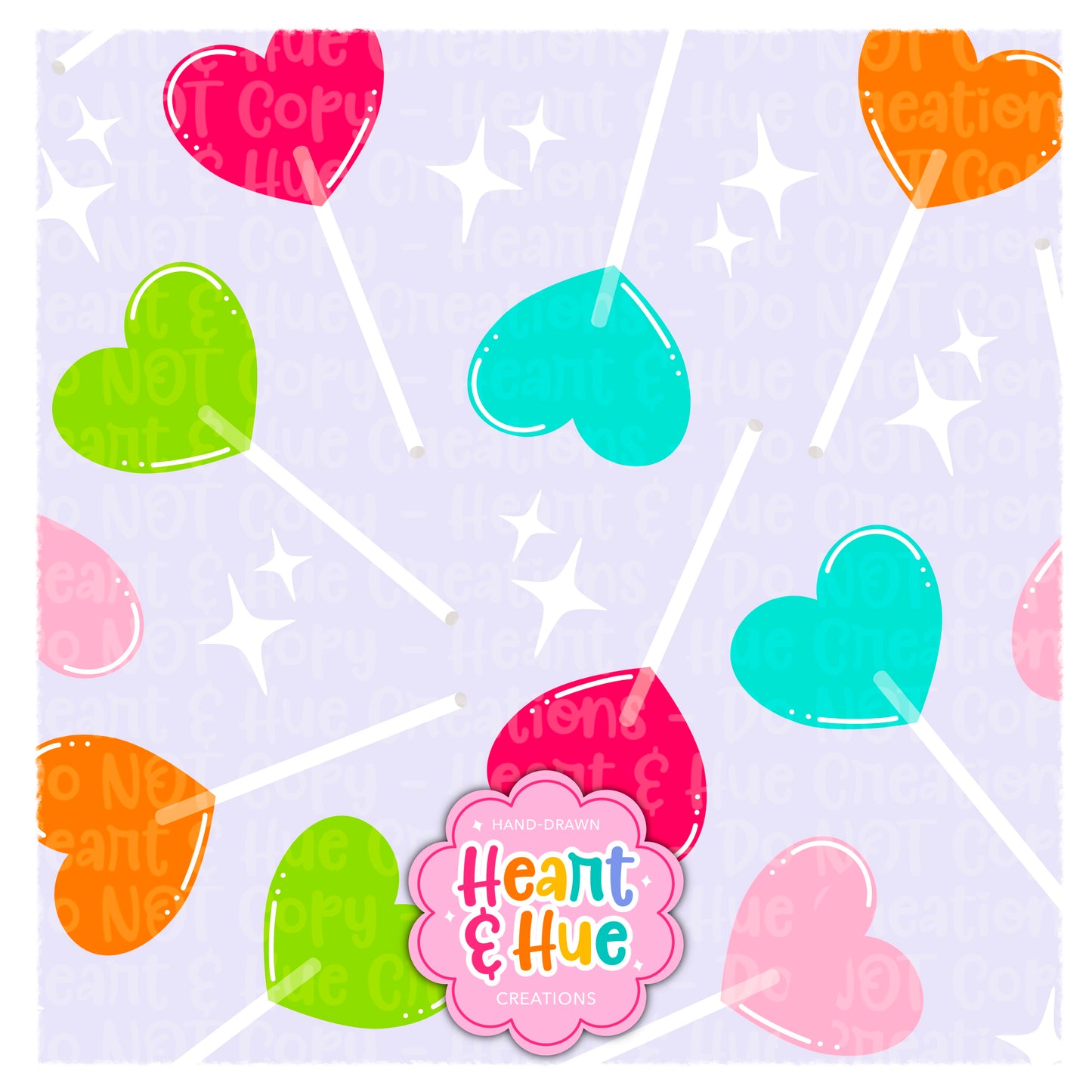 Heart Lollipops Seamless