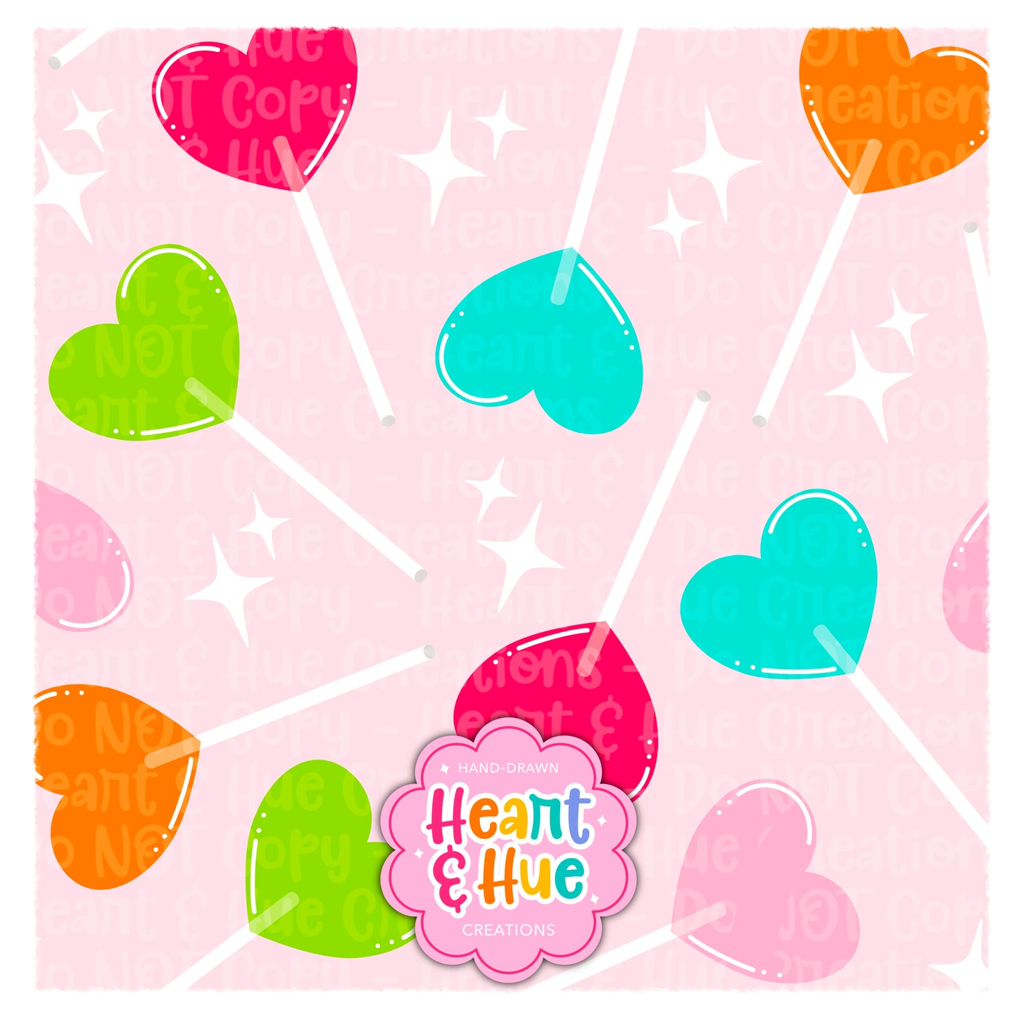 Heart Lollipops Seamless
