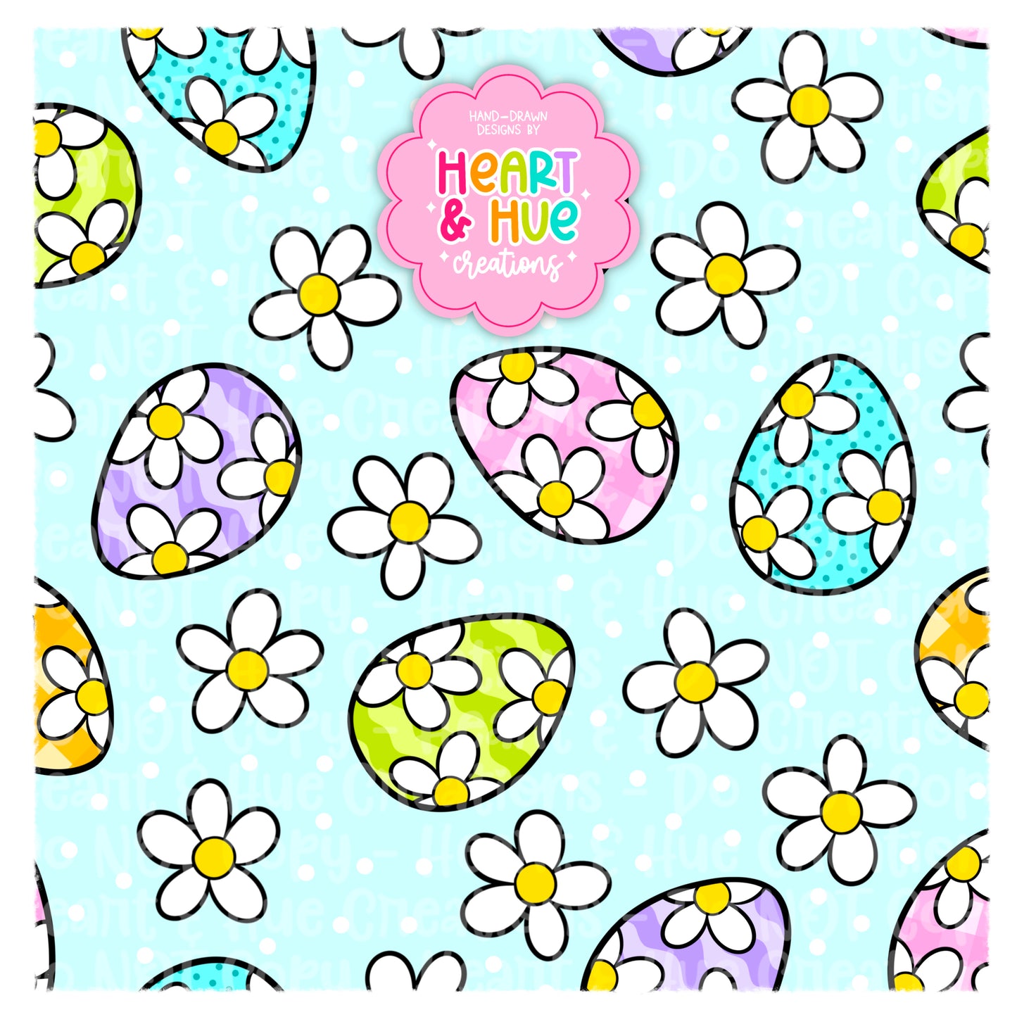 Easter Eggs & Daisies - Seamless