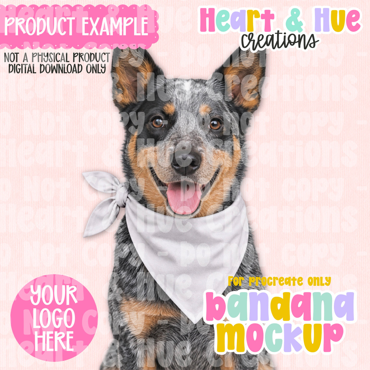Procreate Mockup - Dog Bandana Heeler