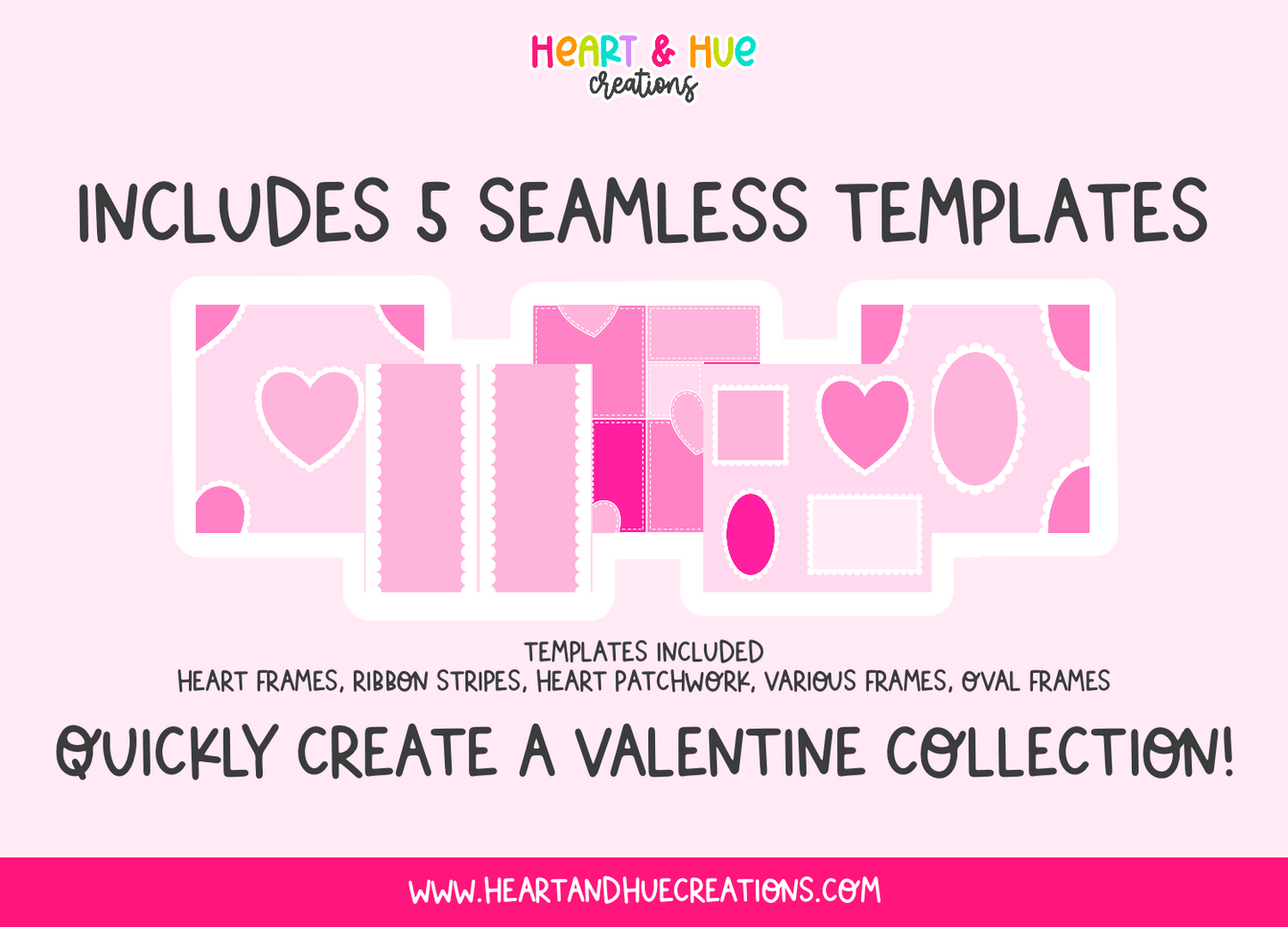 Procreate Valentine Pattern Kit - Templates, Brushes, Stamps