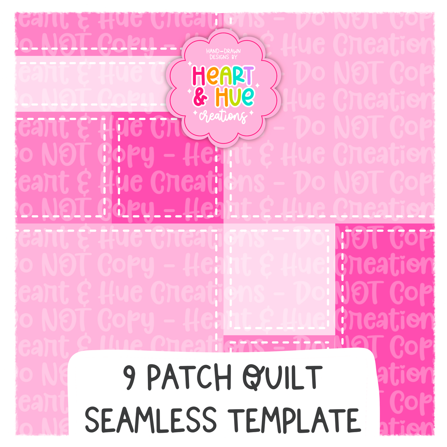 9 Patch Quilt Seamless Procreate Template