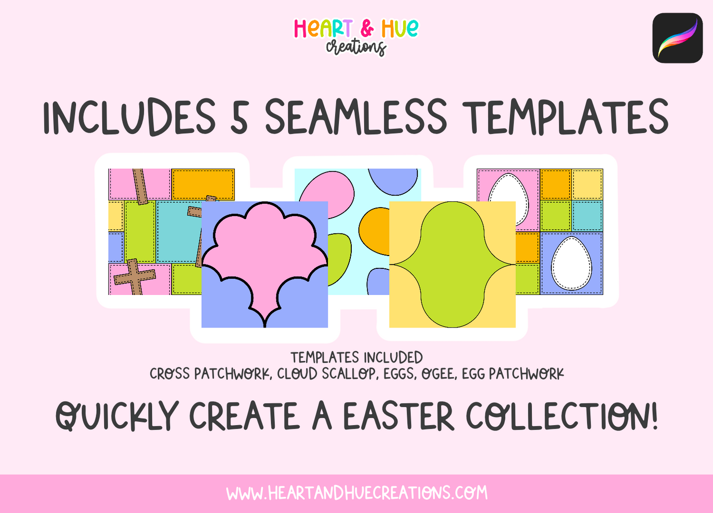 Procreate Easter Pattern Kit - Templates & Brushes