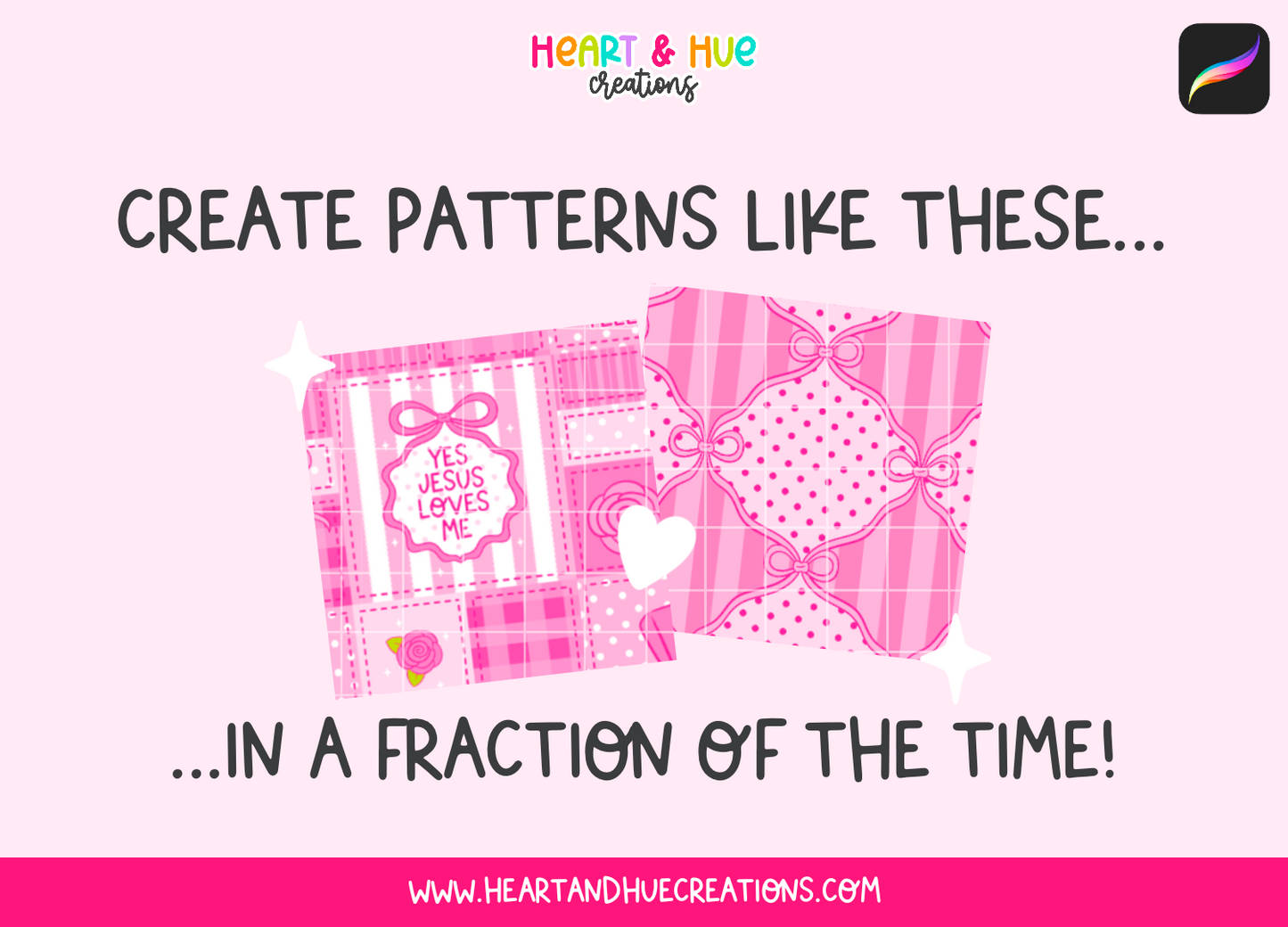 Procreate Coquette Pattern Kit - Templates, Brushes, Stamps