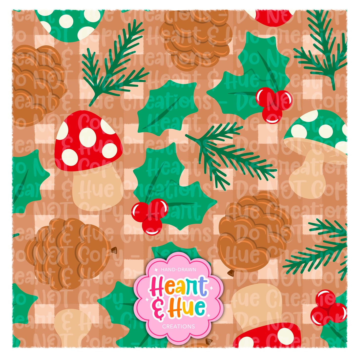 Christmas Mushrooms Seamless