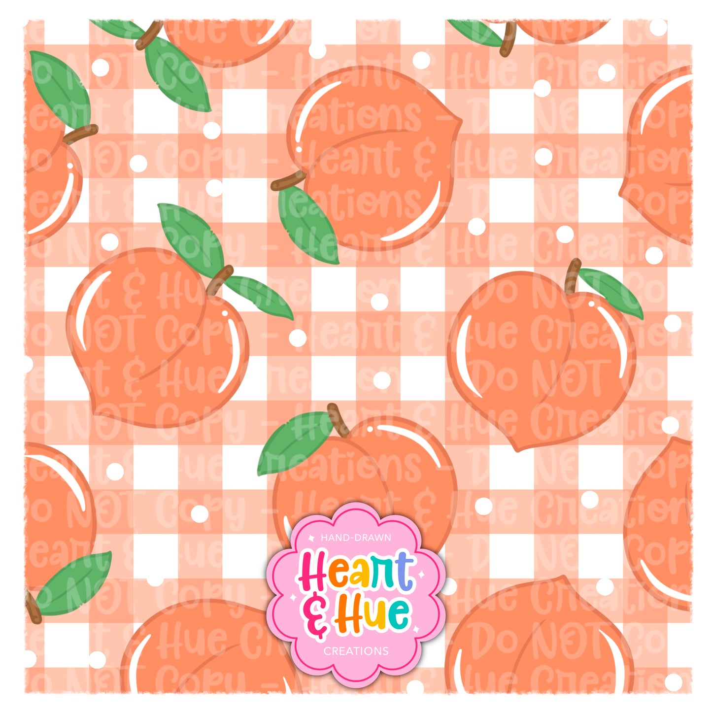 Peach Gingham Seamless