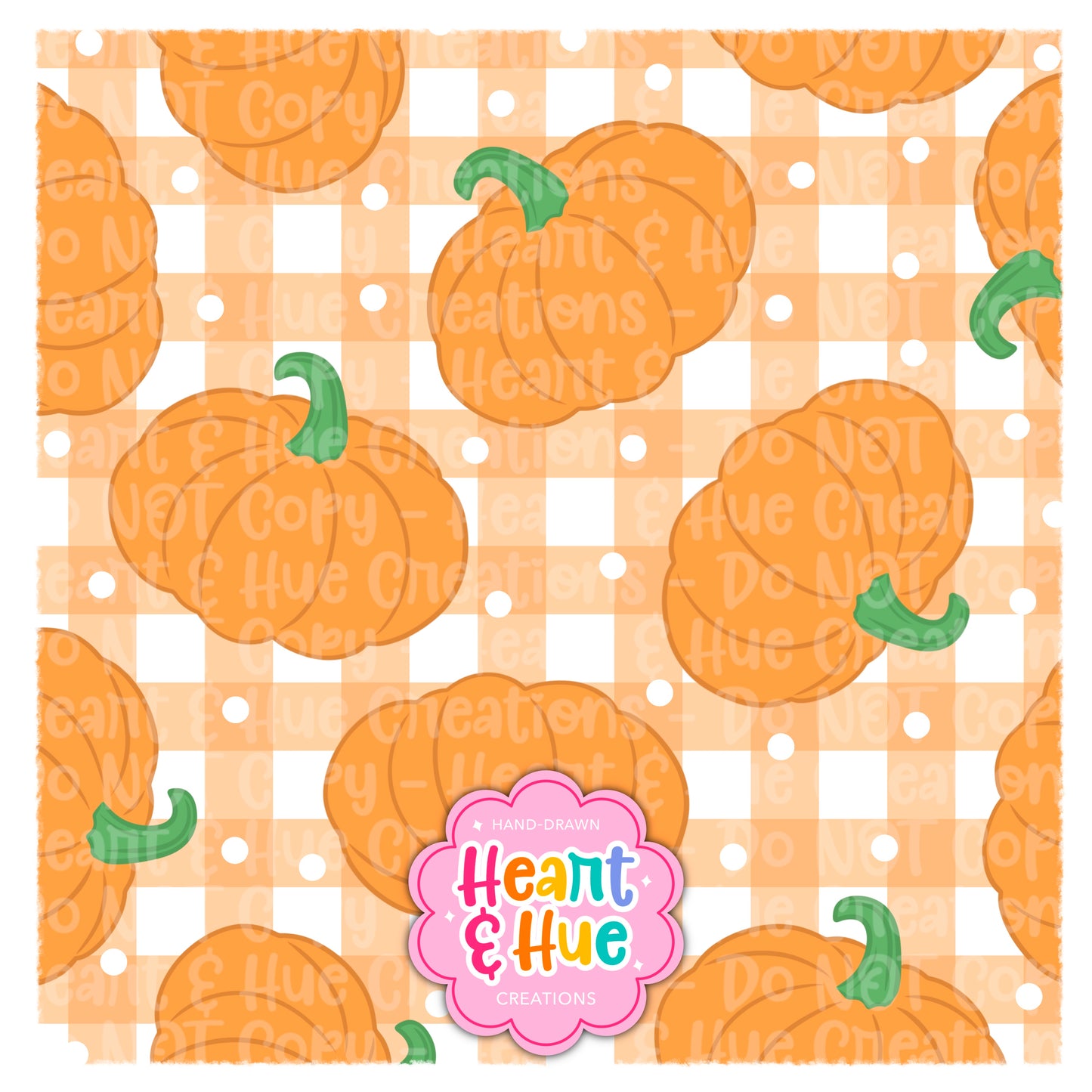 Pumpkin Gingham Seamless