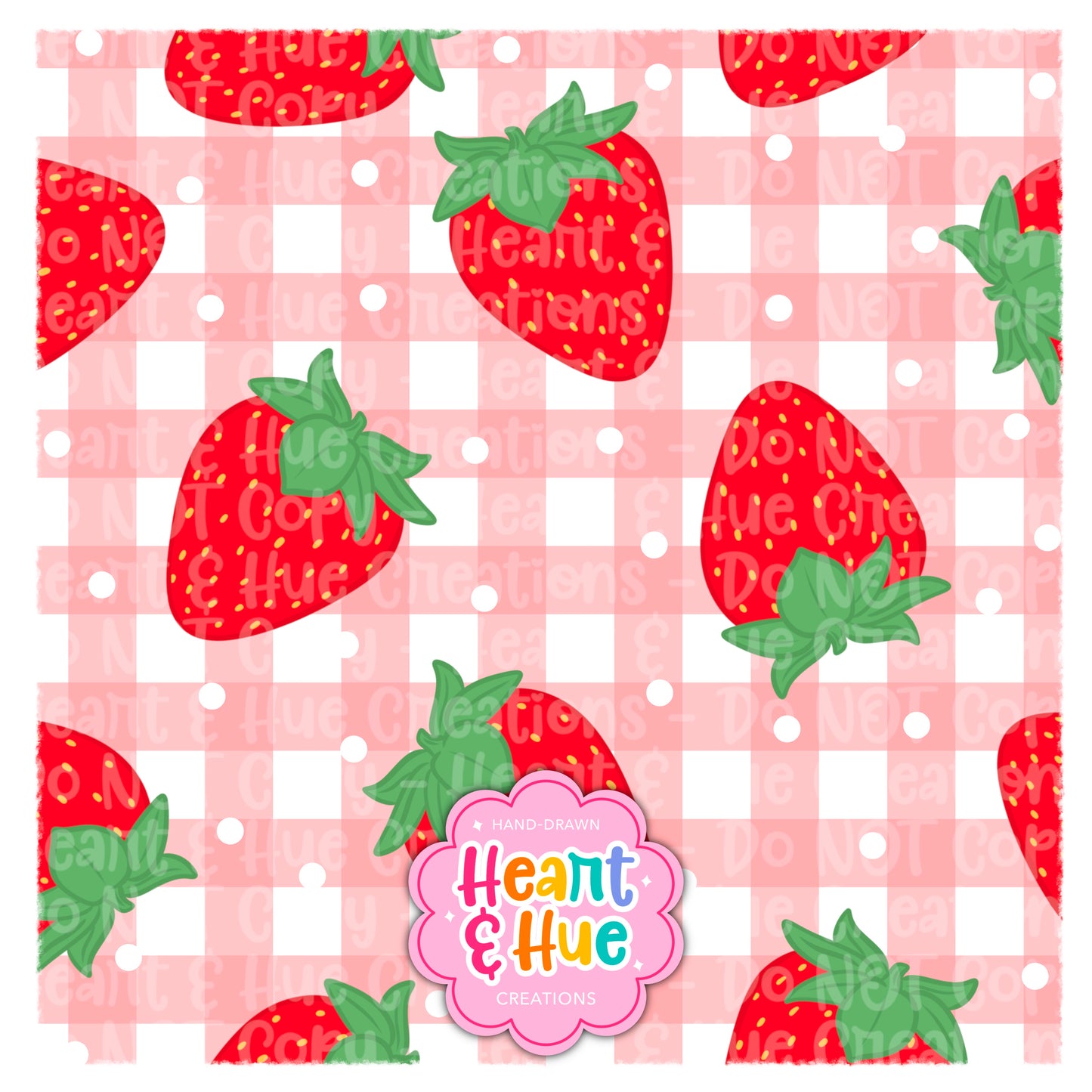 Strawberry Gingham Seamless