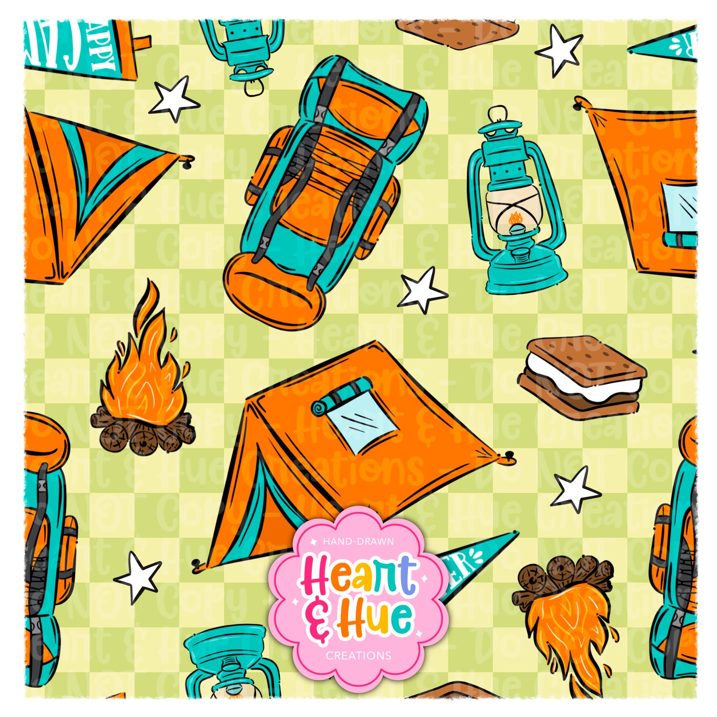 Happy Camper Seamless (Orange)