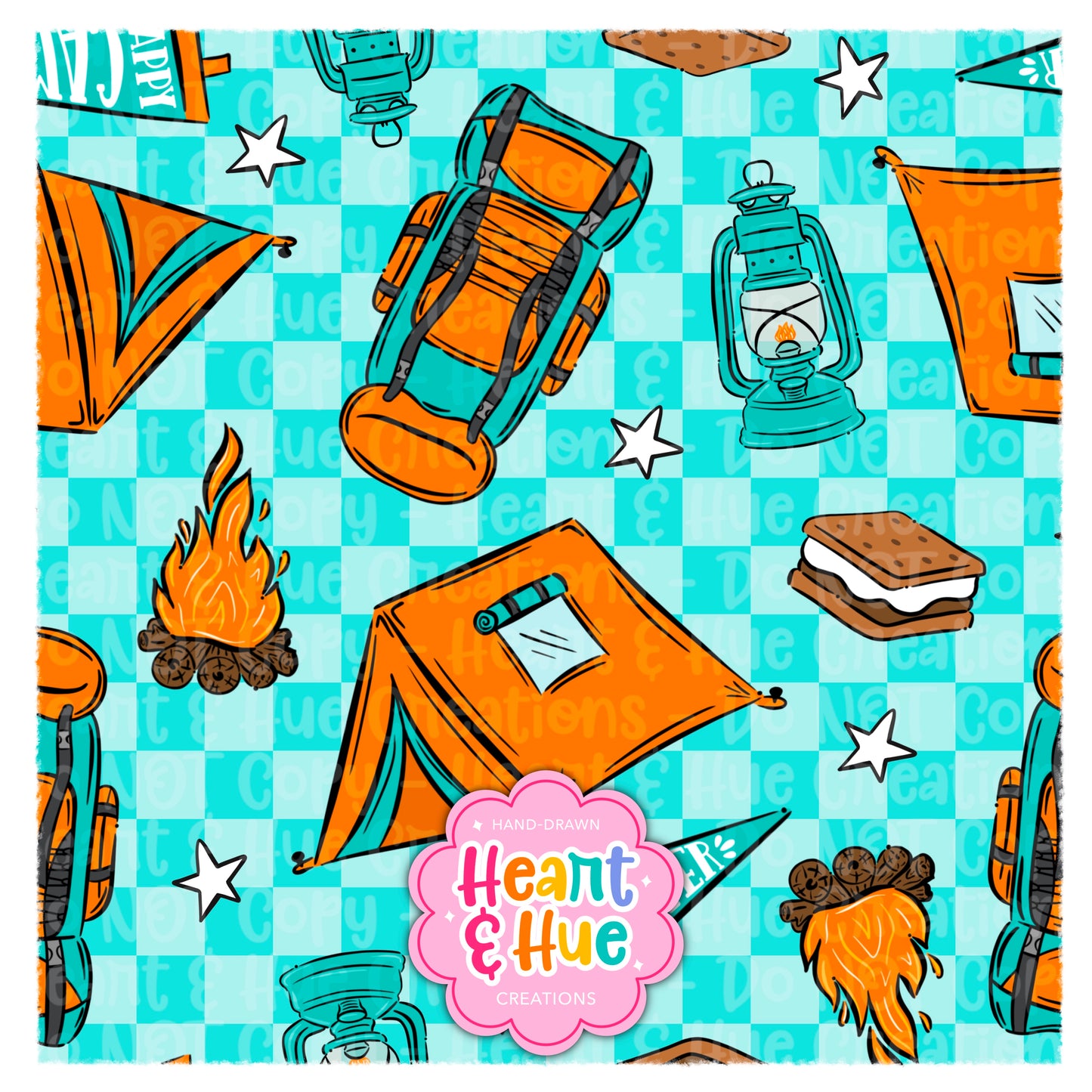 Happy Camper Seamless (Orange)