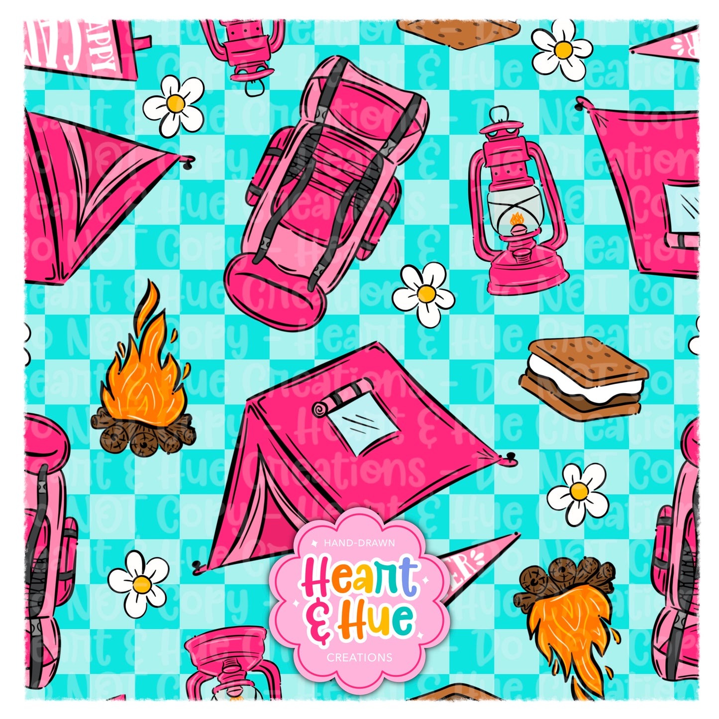 Happy Camper Seamless (Pink)