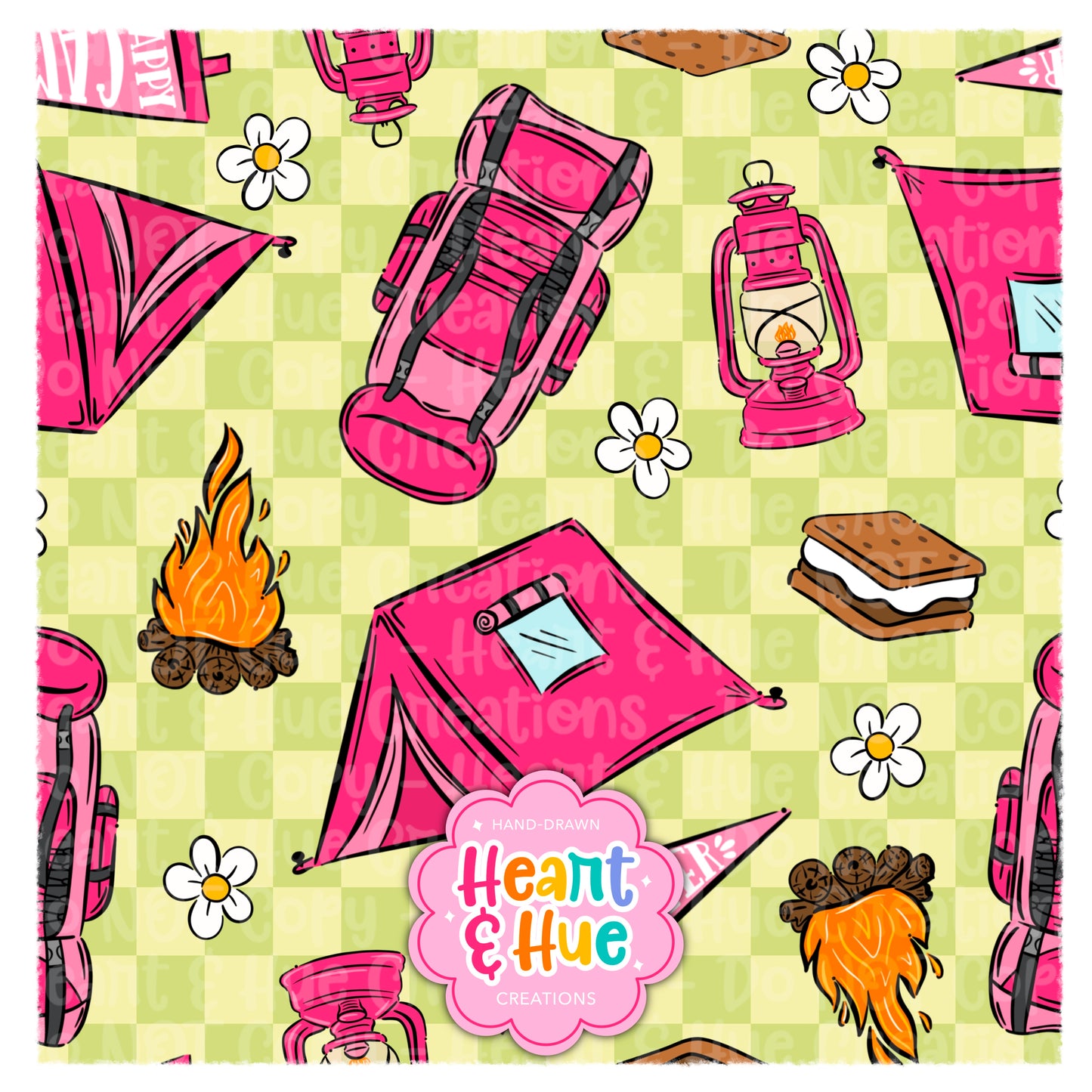 Happy Camper Seamless (Pink)