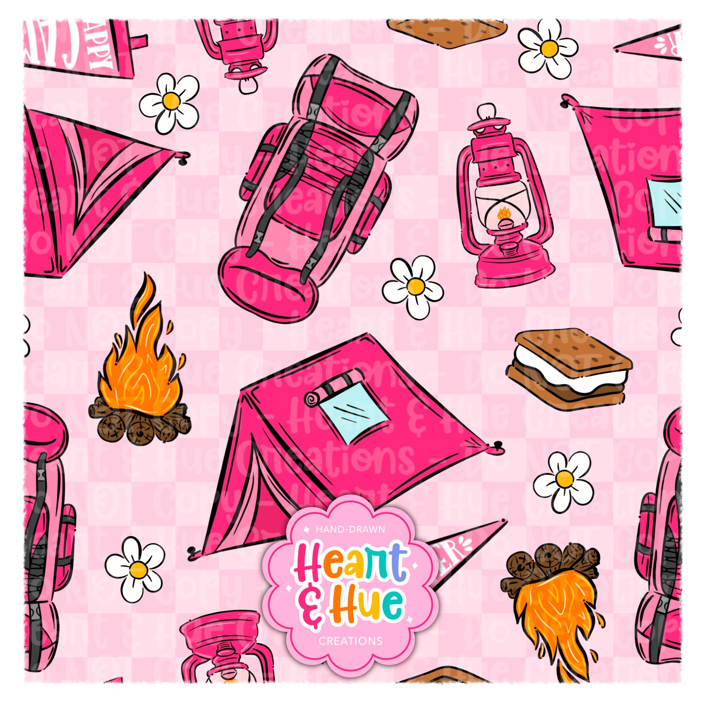 Happy Camper Seamless (Pink)
