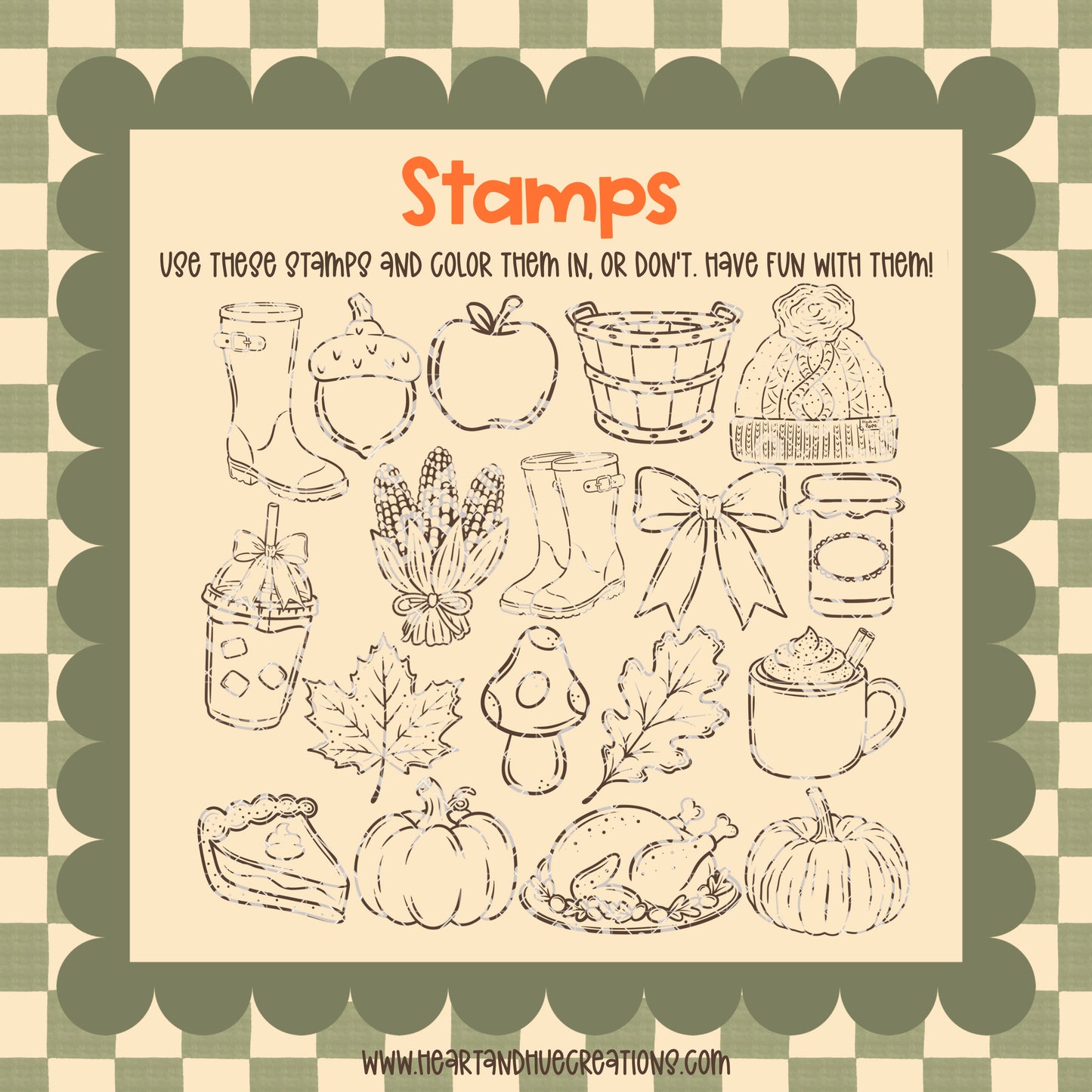 Procreate Autumn Vibes Pattern Kit -  Templates, Brushes & Stamps
