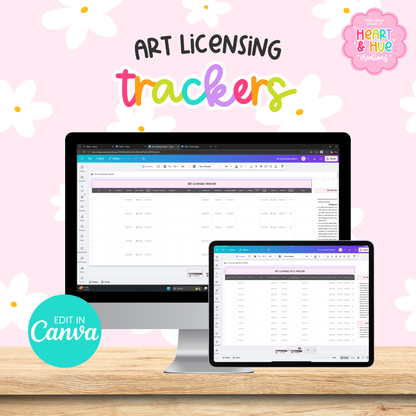 Art Licensing Trackers/Spreadsheets - Canva Only