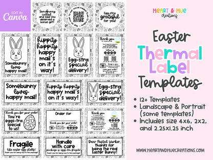 Easter Thermal Label Canva Templates