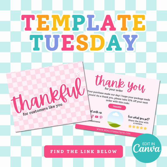 Template Tuesday - Thank You Card