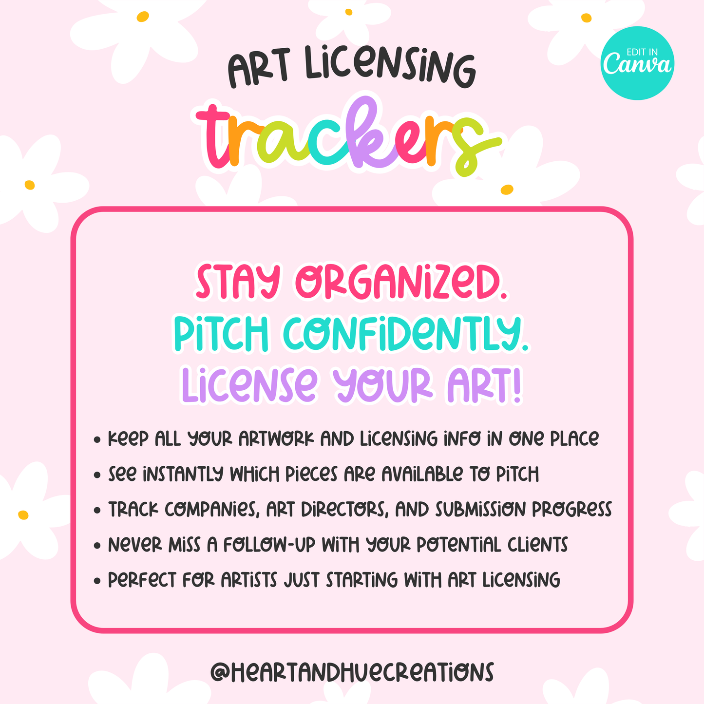 Art Licensing Trackers/Spreadsheets - Canva Only
