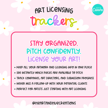 Art Licensing Trackers/Spreadsheets - Canva Only