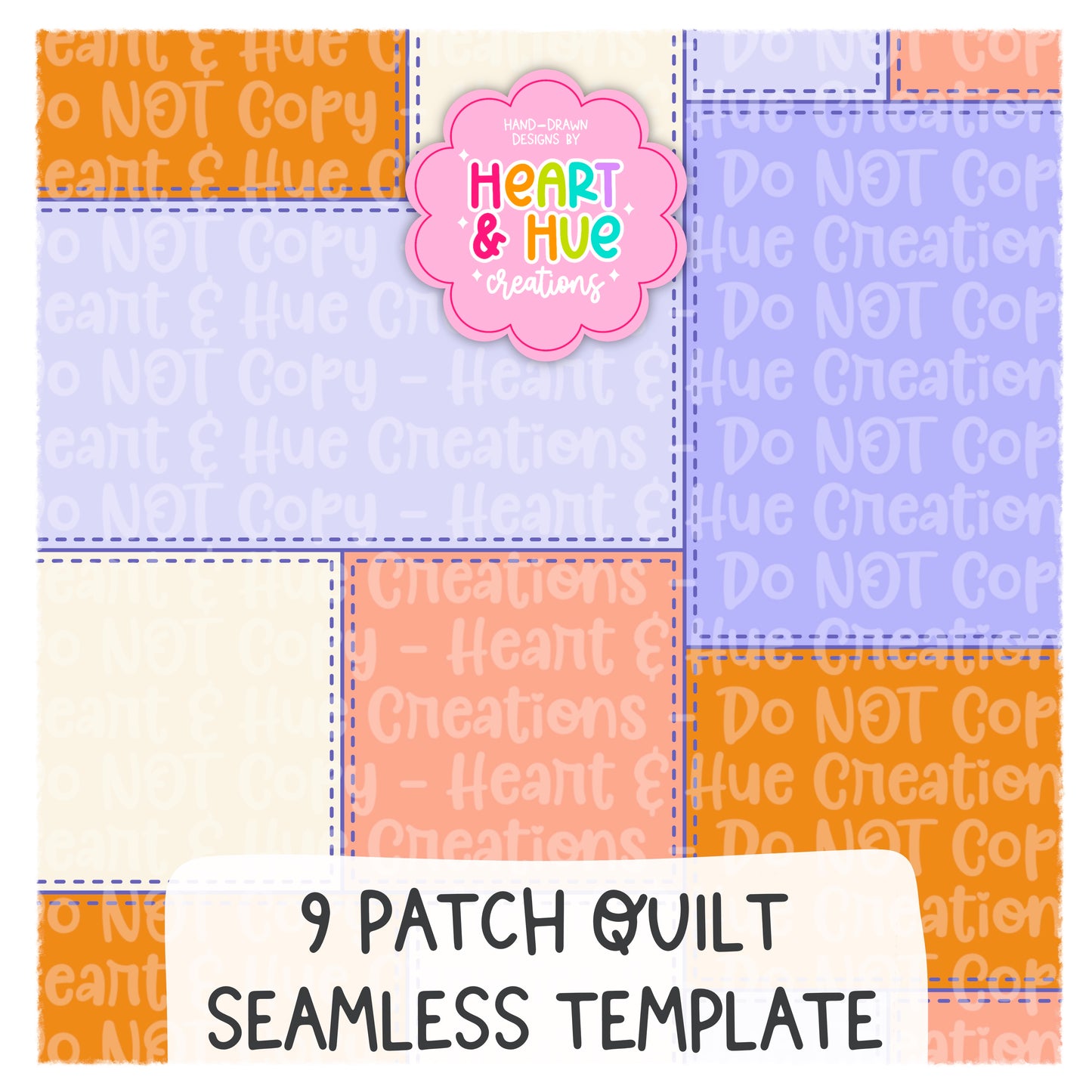 9 Patch Quilt Seamless Procreate Template