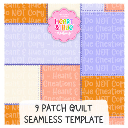 9 Patch Quilt Seamless Procreate Template