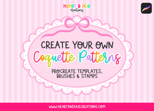 Procreate Coquette Pattern Kit - Templates, Brushes, Stamps