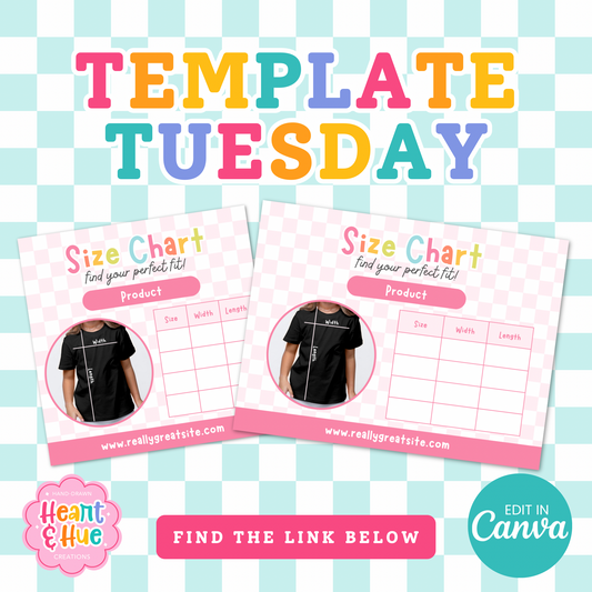 Template Tuesday - Size Chart Template