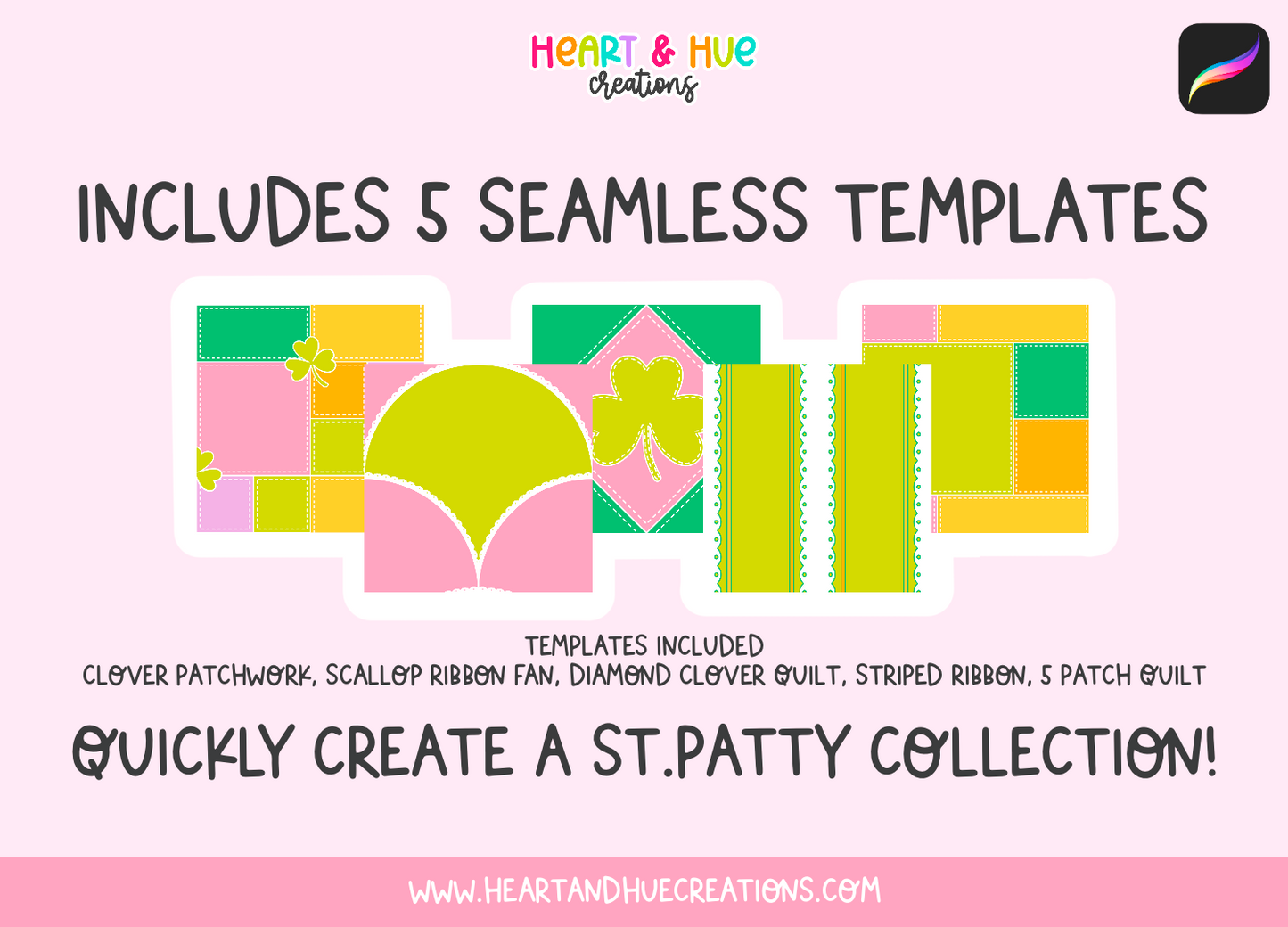 Procreate St.Patty Pattern Kit - Templates, Brushes & Stamps