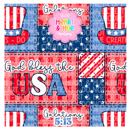God Bless America - Faith Based - Seamless