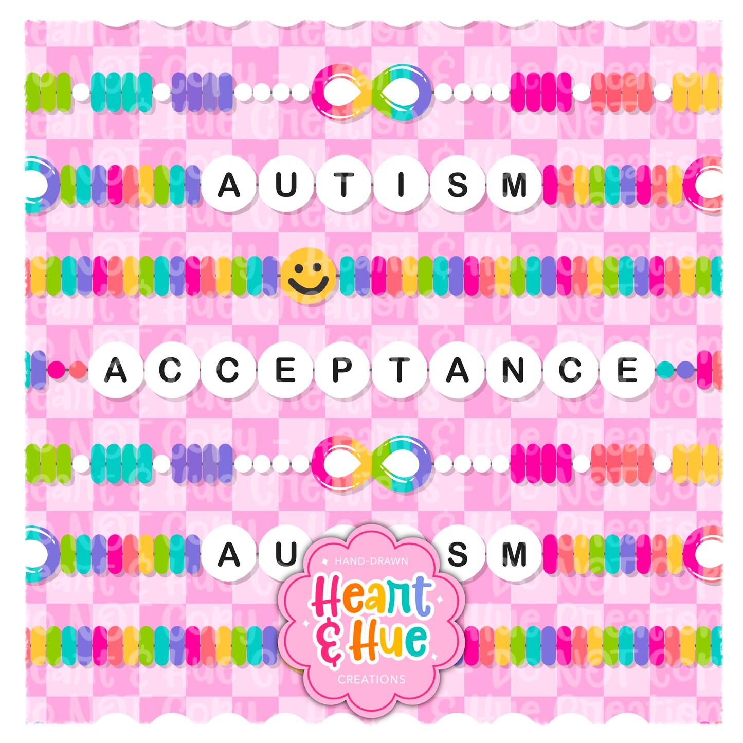 Autism Acceptance Bracelets (Pink)