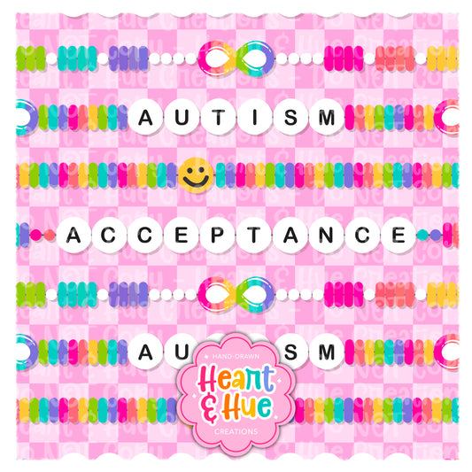 Autism Acceptance Bracelets (Pink)