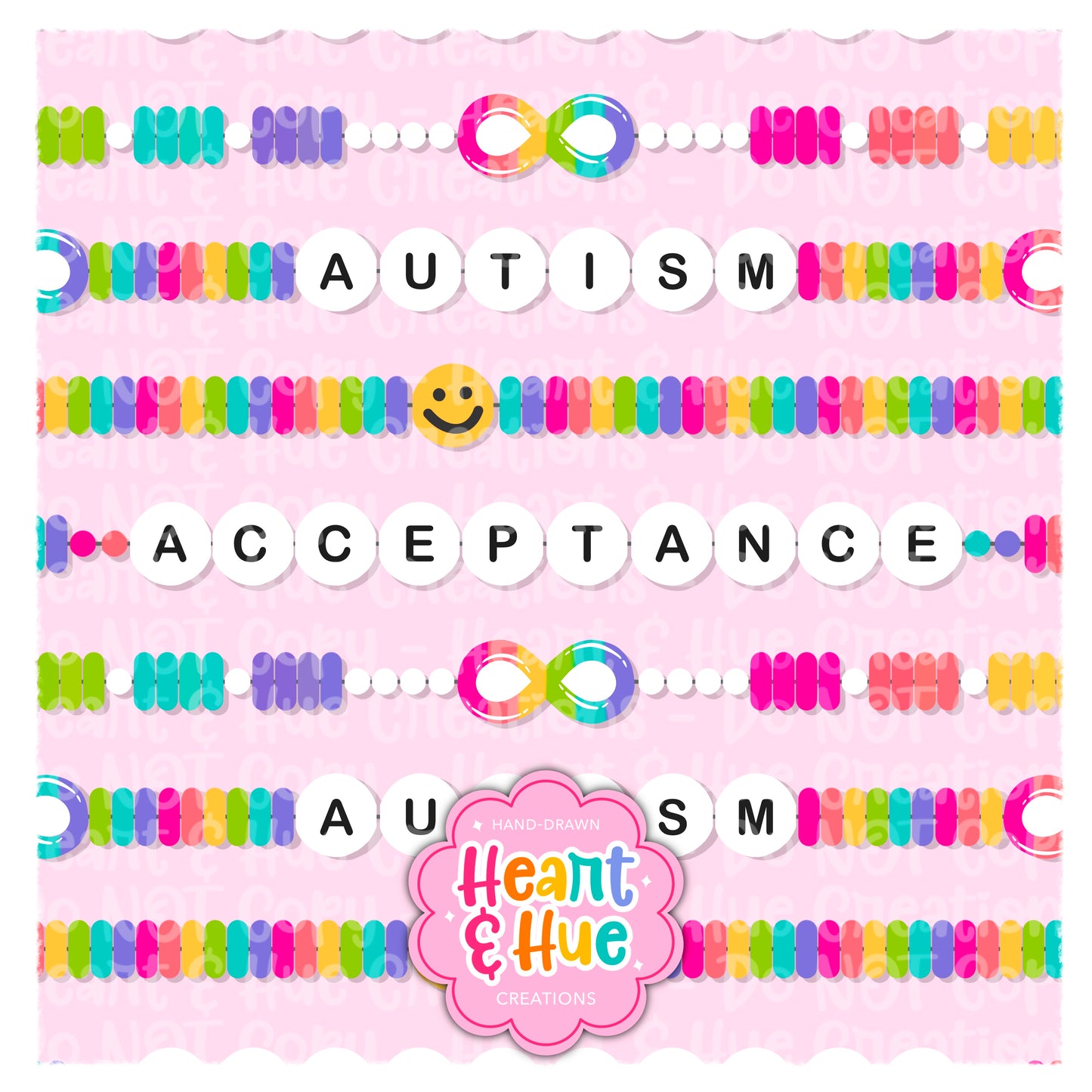 Autism Acceptance Bracelets (Pink)