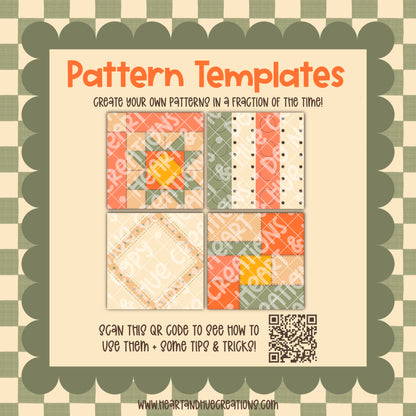 Procreate Autumn Vibes Pattern Kit -  Templates, Brushes & Stamps