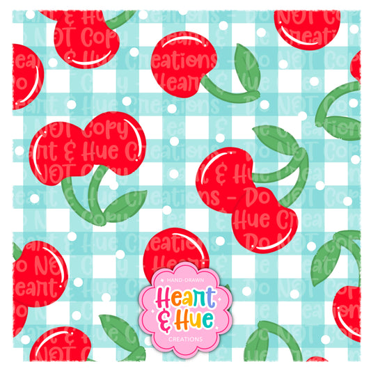 Cherry Gingham Seamless