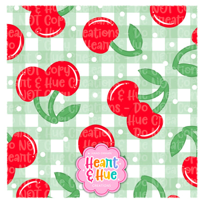 Cherry Gingham Seamless