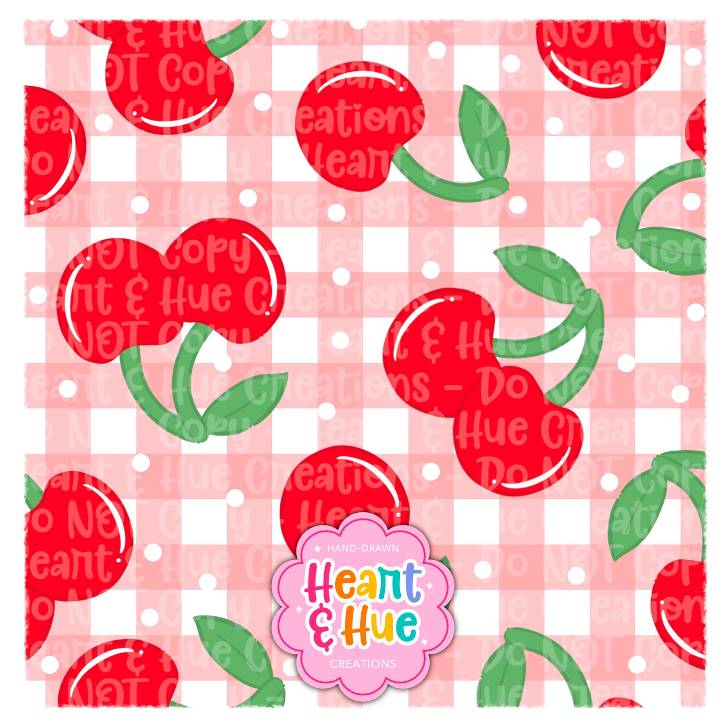 Cherry Gingham Seamless