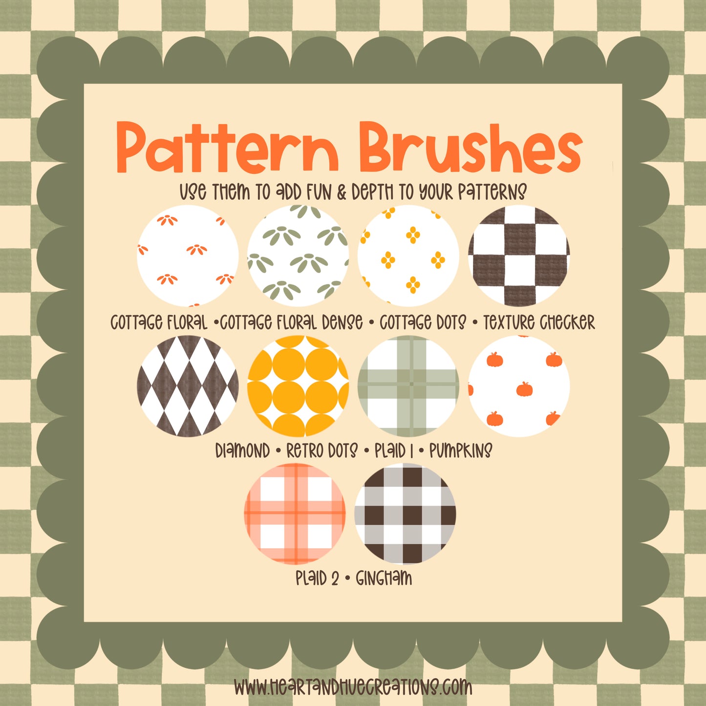 Procreate Autumn Vibes Pattern Kit -  Templates, Brushes & Stamps