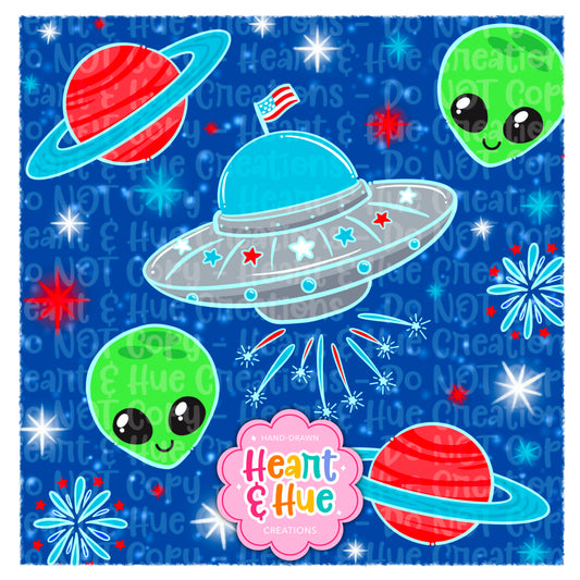Stars, Stripes & Space Flights Seamless