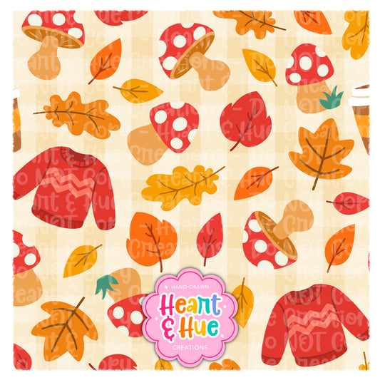 Fall Mushrooms Seamless