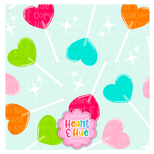 Heart Lollipops Seamless