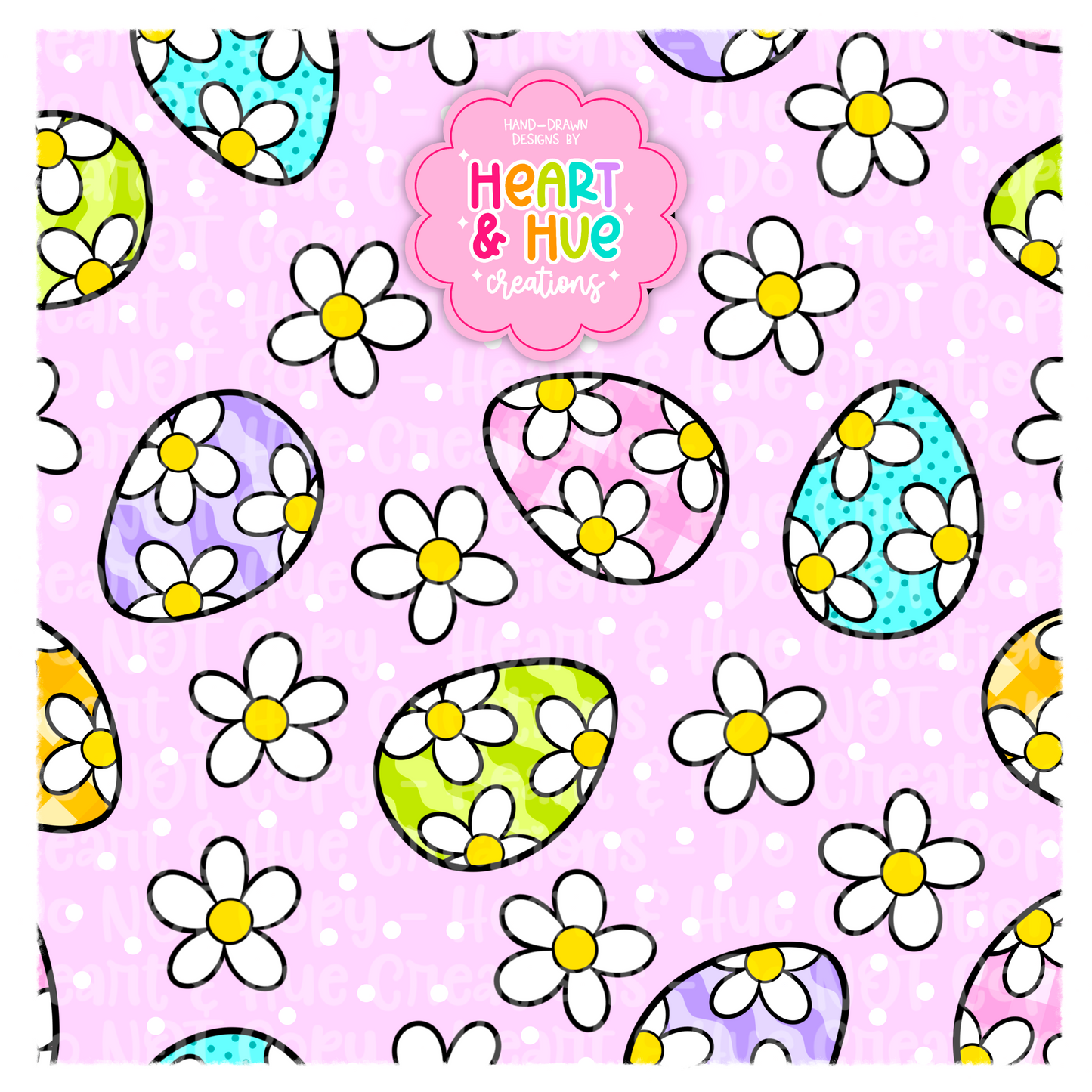 Easter Eggs & Daisies - Seamless