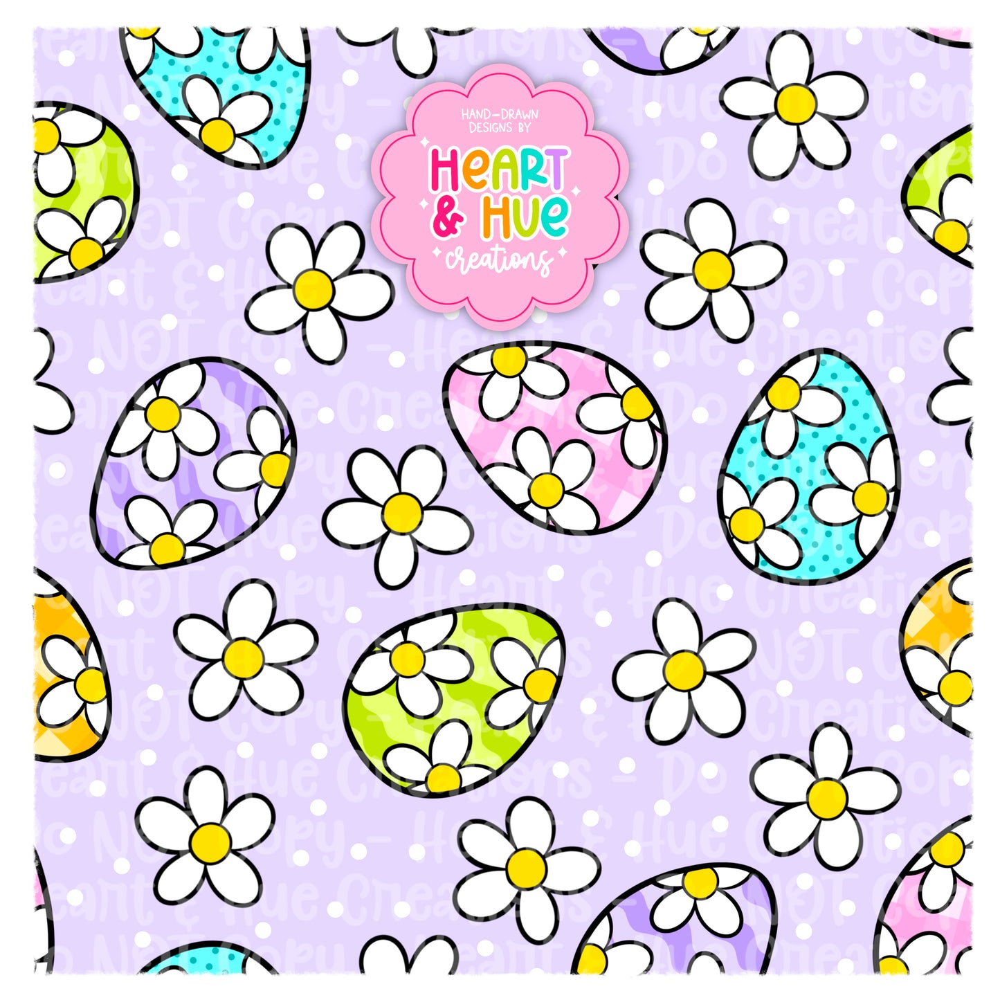 Easter Eggs & Daisies - Seamless