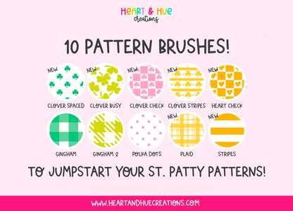 Procreate St.Patty Pattern Kit - Templates, Brushes & Stamps