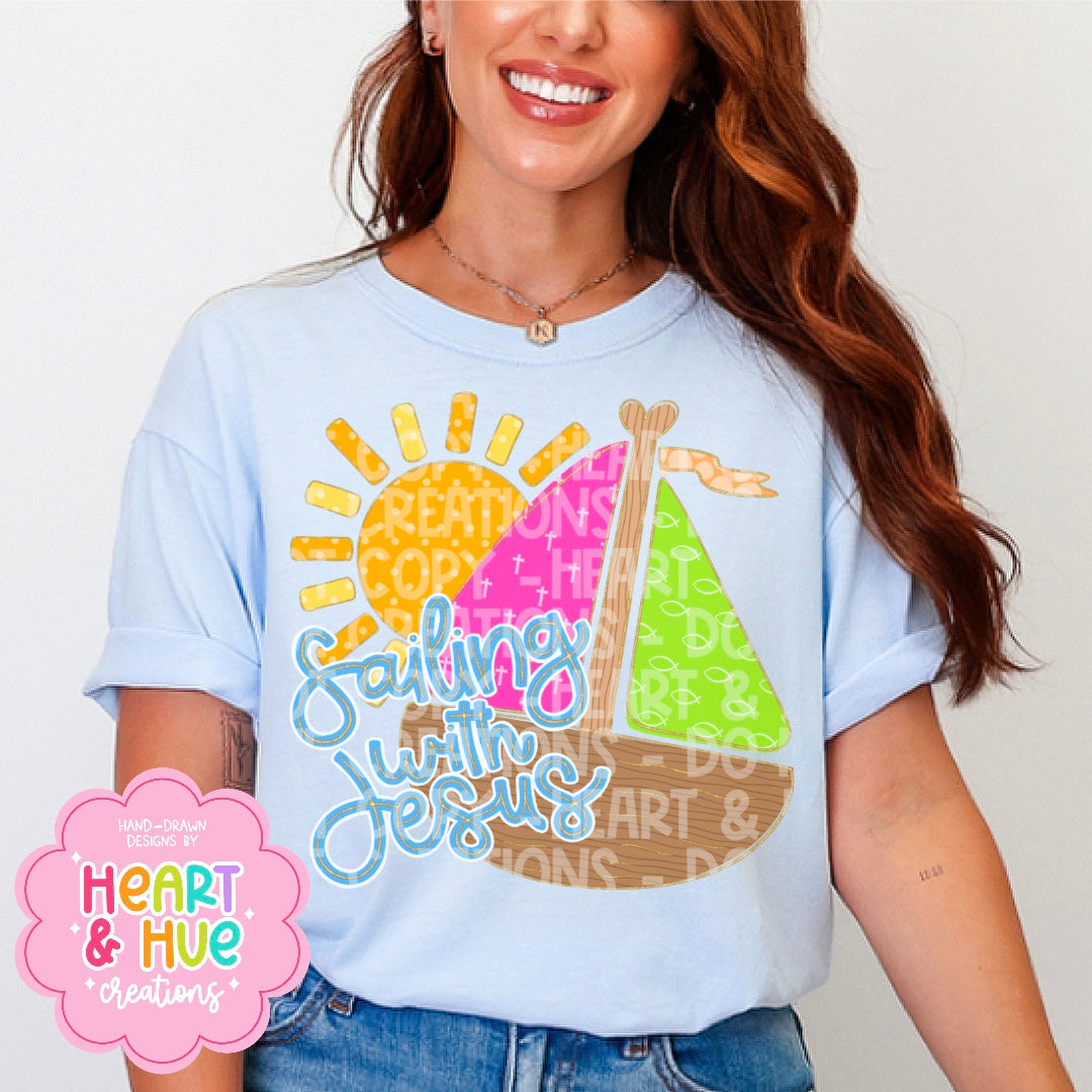 Sailing with Jesus - Seamless + PNG