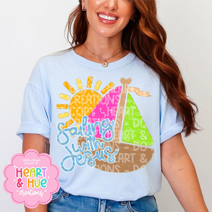 Sailing with Jesus - Seamless + PNG