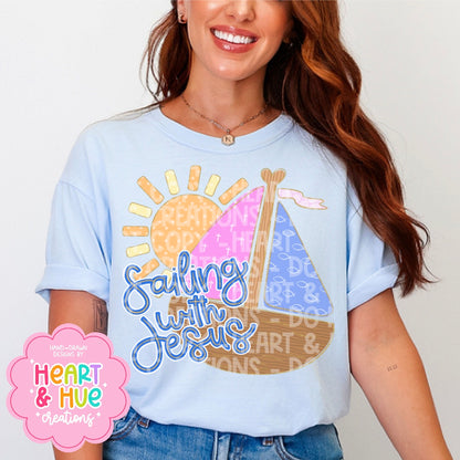 Sailing with Jesus - Seamless + PNG