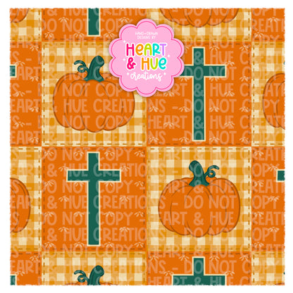Crosses & Pumpkins Patchwork - Seamless