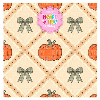 Pumpkin & Bow - Seamless